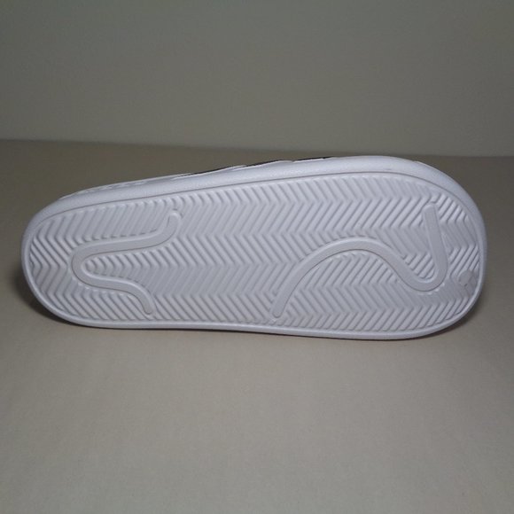 Adidas Size 11 M ADILETTE White Black Clogs Slides Sandals New Men\'s Shoes